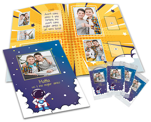 personalized gift for friends stickers album opened with packets