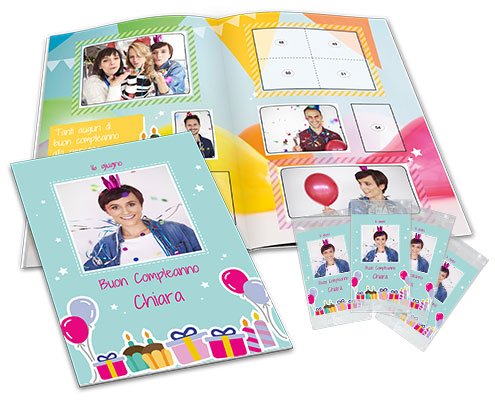 personalized birthday gift, stickers album opened with packets
