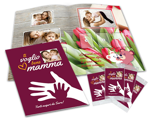 mother's day gift, personalized sticker album opened with sticker packets