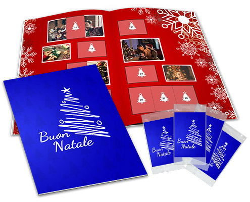 personalized and fun Christmas gift, sticker album opened with packets